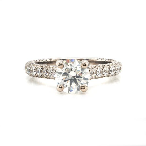 14 Karat White Gold 1.21ct Round Diamond Engagement Ring