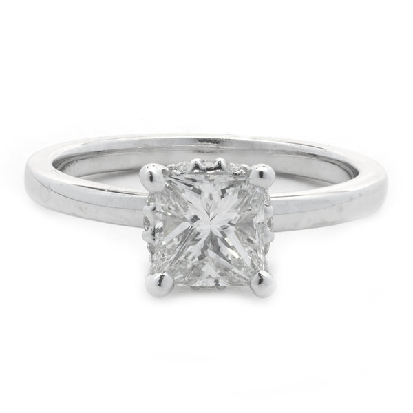 14 Karat White Gold 0.78ct Princess Cut Diamond Engagement Ring