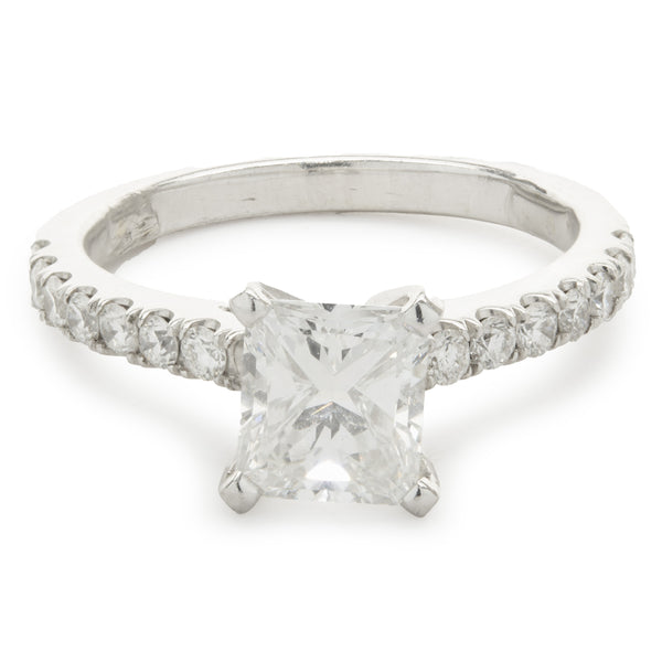 14 Karat White Gold Radiant Cut Diamond Engagement Ring