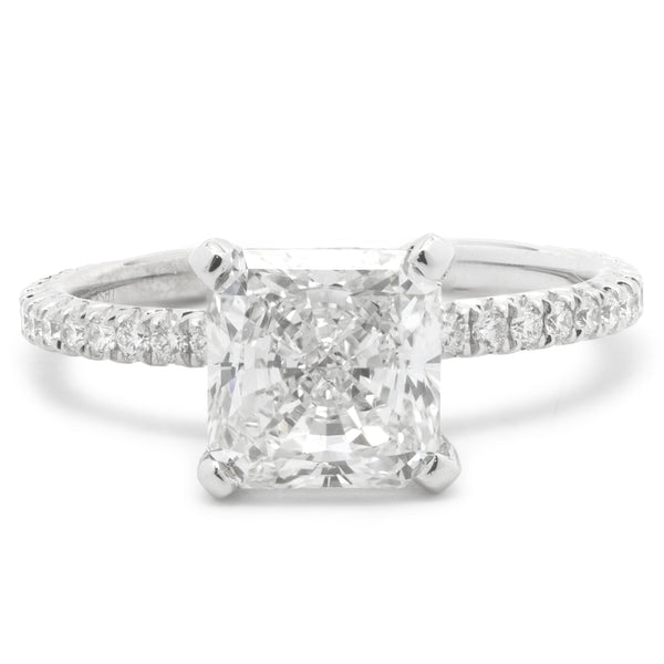 14 Karat White Gold Radiant Cut Diamond Engagement Ring