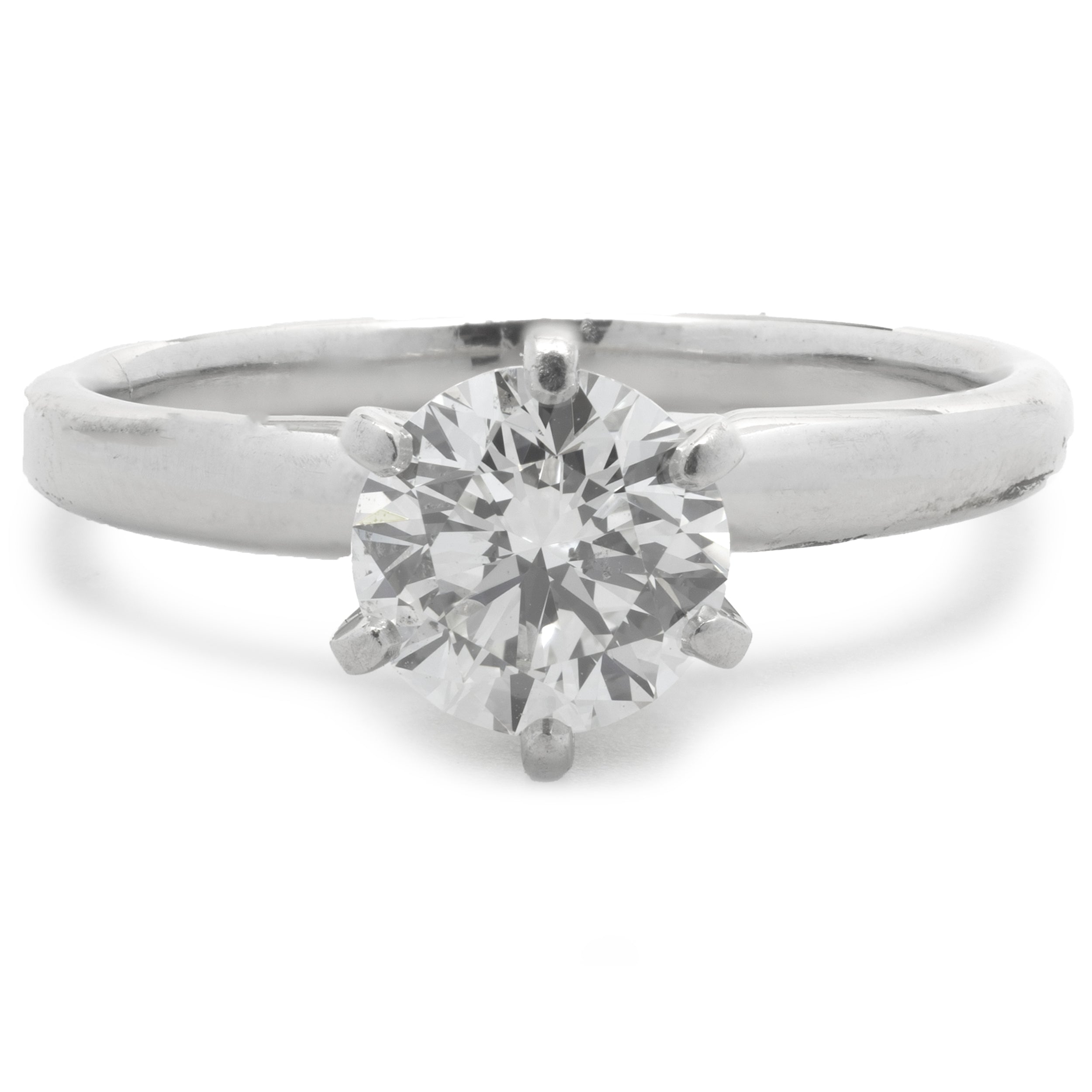 Platinum Gold Round Brilliant Cut Diamond Engagement Ring – The Estate ...