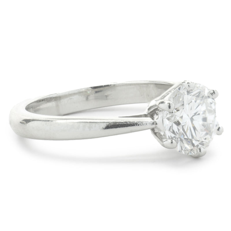 Platinum Round Brilliant Cut Diamond Engagement Ring