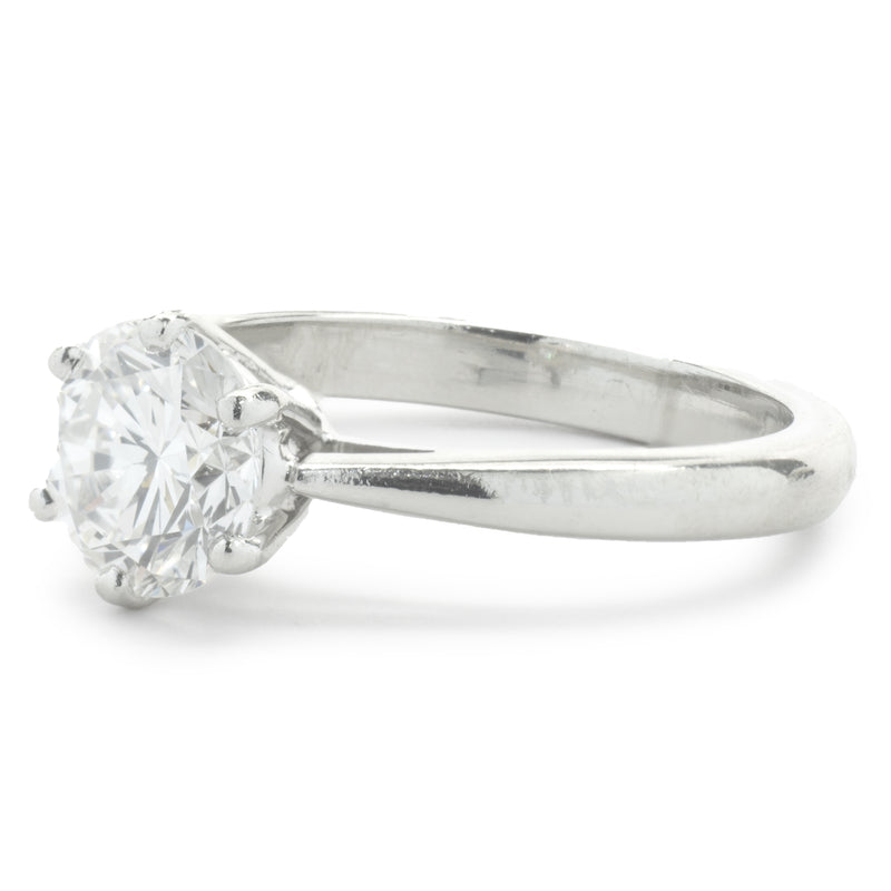 Platinum Round Brilliant Cut Diamond Engagement Ring