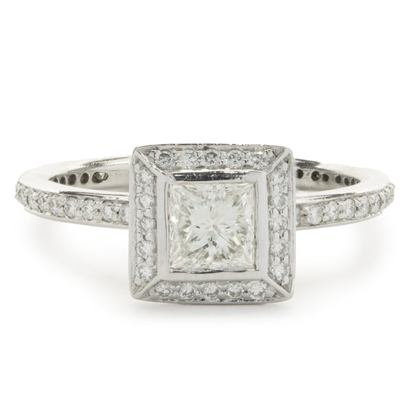 Ritani Platinum Princess Cut Diamond Engagement Ring