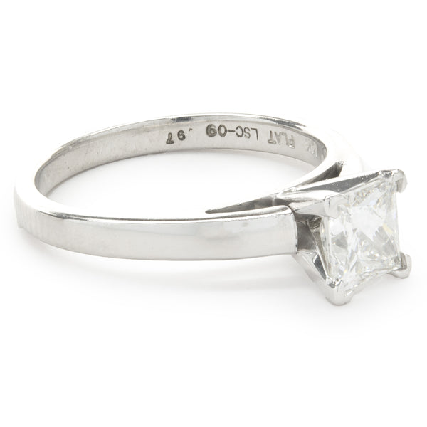 Platinum Princess Cut Leo Diamond Engagement Ring