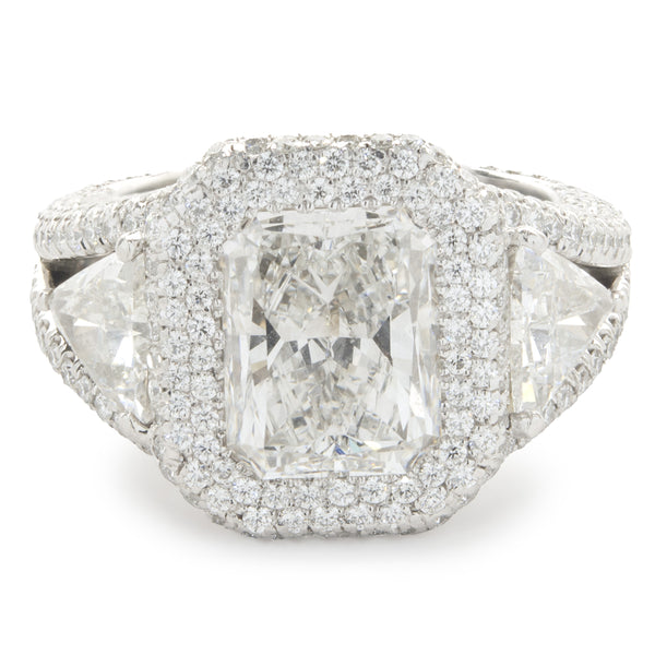 Platinum Radiant Cut Diamond Engagement Ring