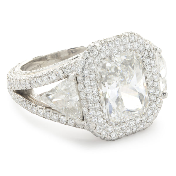 Platinum Radiant Cut Diamond Engagement Ring