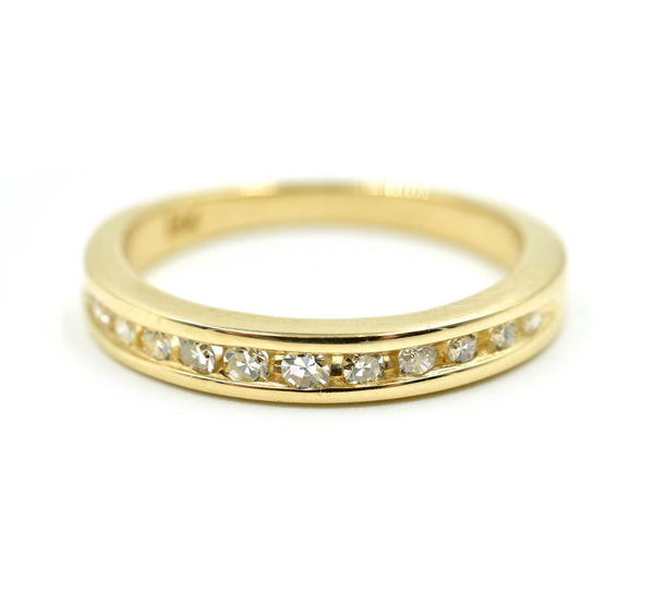 Diamond Channel Set Wedding Band 14k Yellow Gold