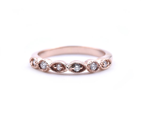 14k Rose Gold Diamond Wedding Band