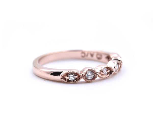 14k Rose Gold Diamond Wedding Band