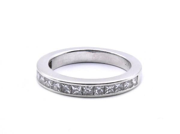 1.00cttw Princes cut Diamond Platinum Band