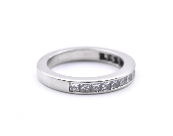 1.00cttw Princes cut Diamond Platinum Band