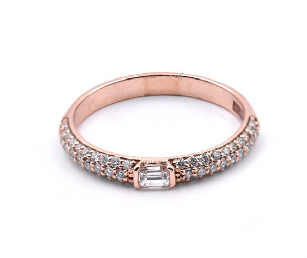 14k Rose Gold Diamond Wedding Band