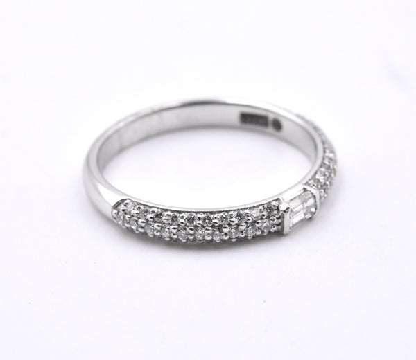 14k White Gold Diamond Wedding Band