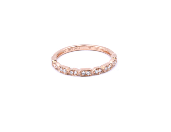 18k Rose Gold Diamond Wedding Band