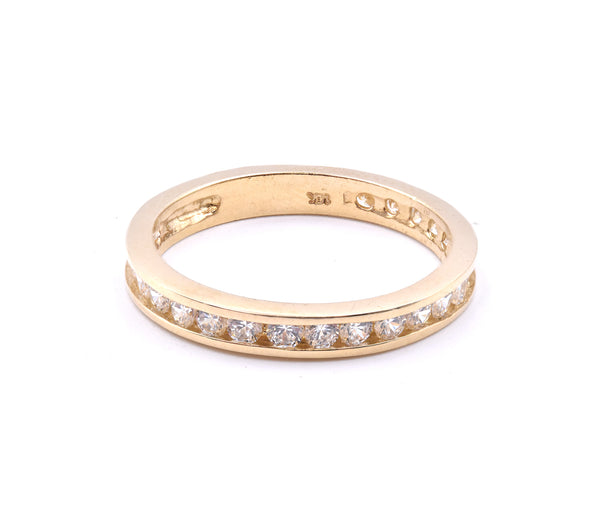 14 Karat Yellow Gold Channel Set Diamond Band