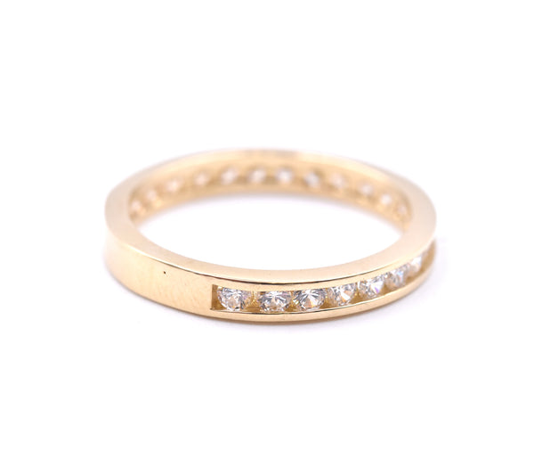 14 Karat Yellow Gold Channel Set Diamond Band