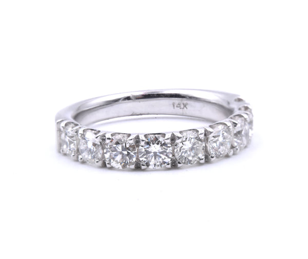 14 Karat White Gold Diamond Band