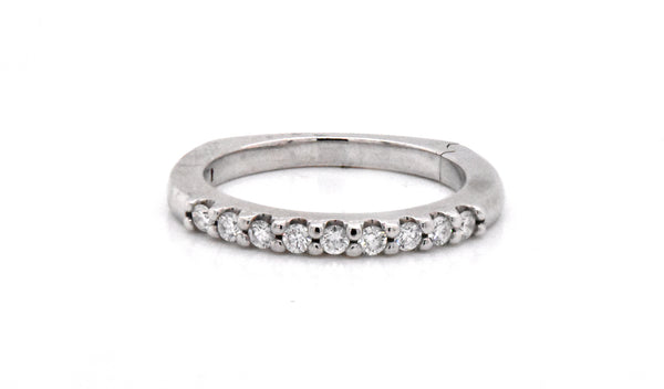 18 Karat White Gold Diamond Band with Adjustable Shank