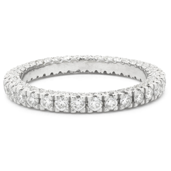 14 Karat White Gold Diamond Eternity Band with Side Diamonds