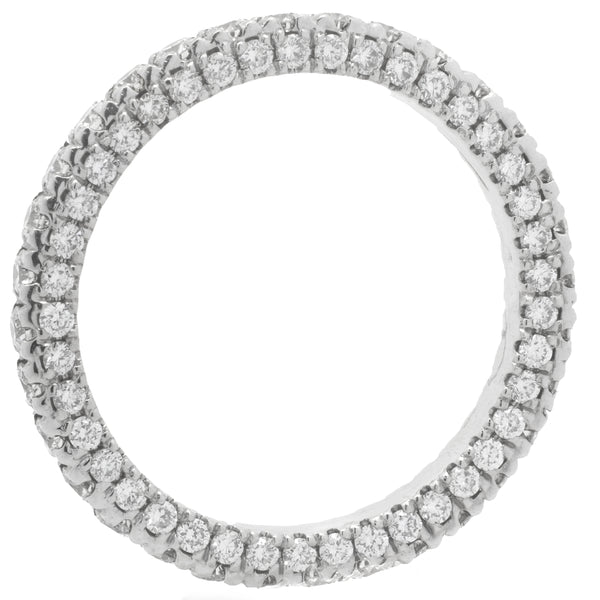 14 Karat White Gold Diamond Eternity Band with Side Diamonds