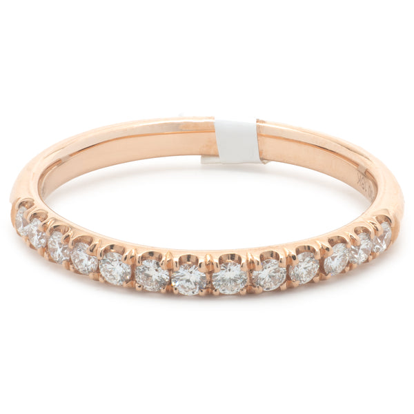 18 Karat Rose Gold Diamond Band