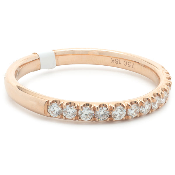 18 Karat Rose Gold Diamond Band