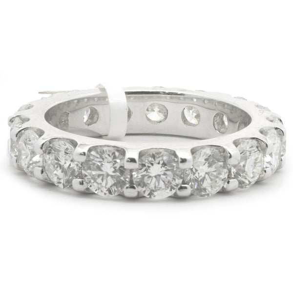 18 Karat White Gold Round Brilliant Cut Diamond Eternity Band