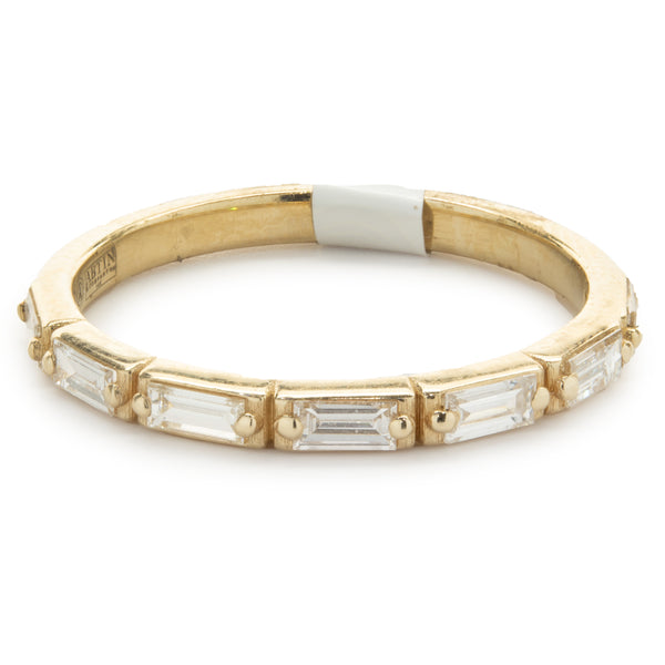 14 Karat Yellow Gold Baguette Cut Diamond Band