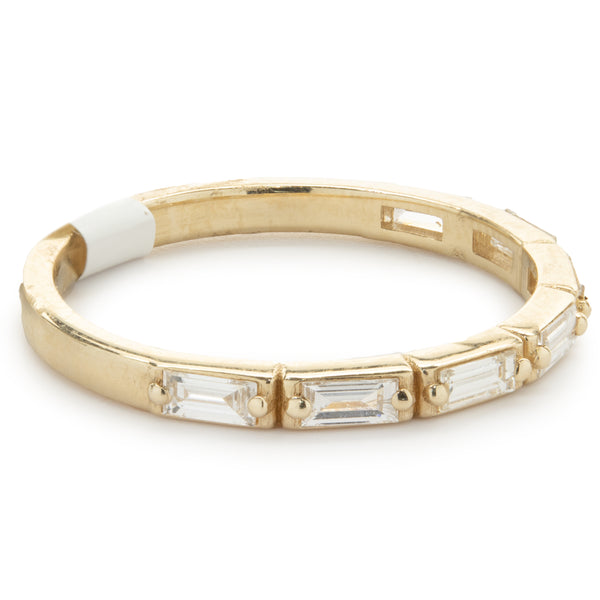 14 Karat Yellow Gold Baguette Cut Diamond Band