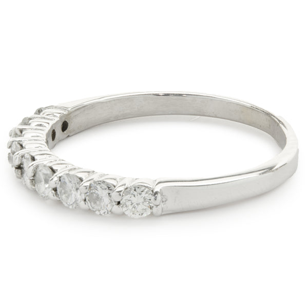 14 Karat White Gold Diamond Band