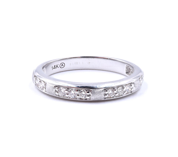 14k White Gold .24cttw Diamond Band