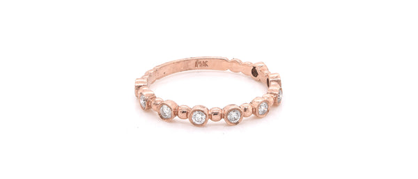 14k Rose Gold Diamond Stackable Anniversary Ring