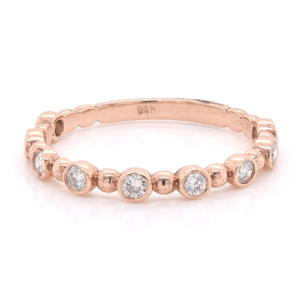 14k Rose Gold Diamond Stackable Anniversary Ring