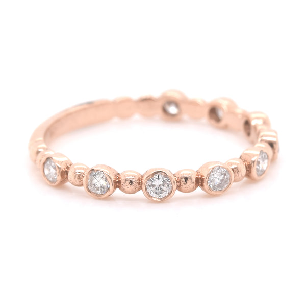 14k Rose Gold Diamond Stackable Anniversary Ring