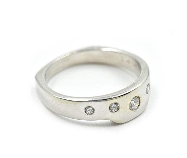 Five Diamond Band 14k White Gold