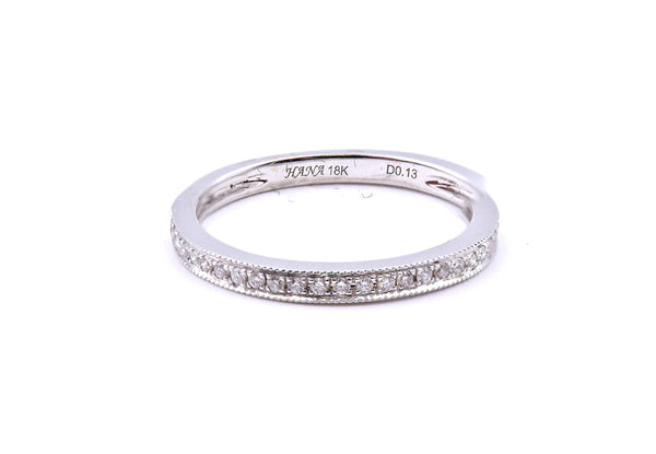 18k White Gold Diamond Bead Set Band