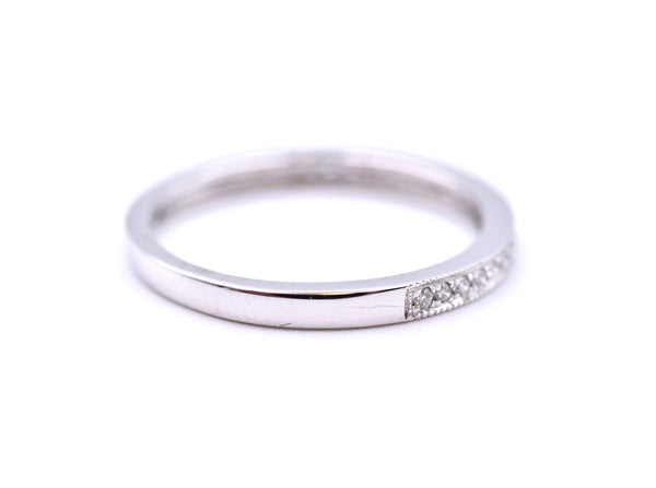 18k White Gold Diamond Bead Set Band