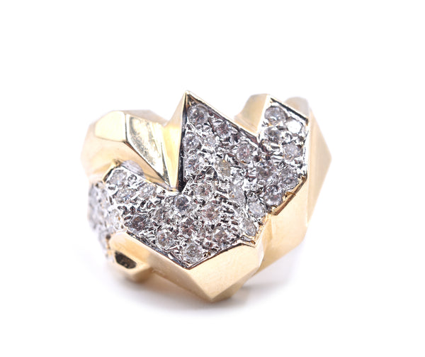 14k Yellow Gold Diamond Fashion Ring