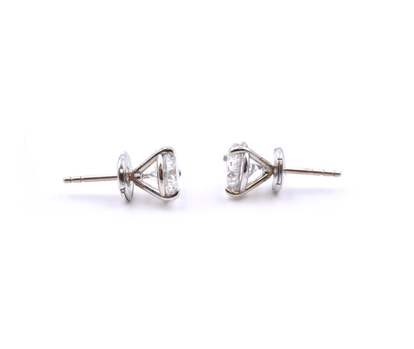 14k White Gold Diamond Stud Earrings