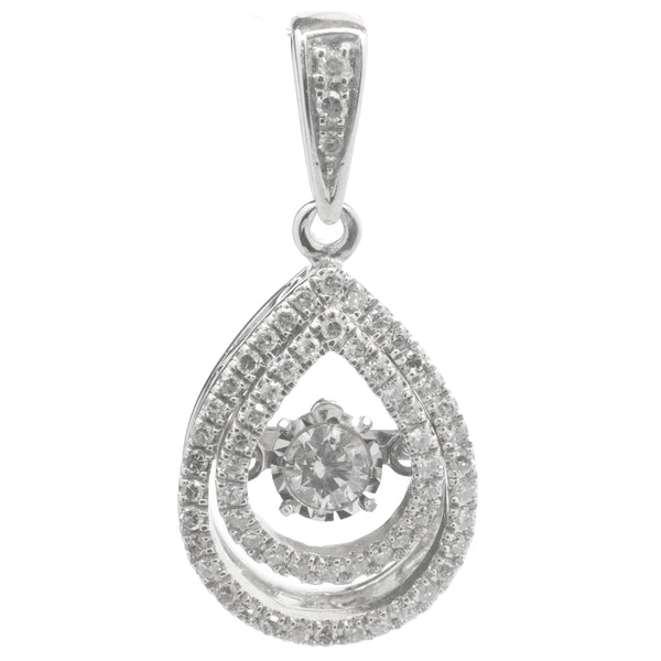 10 Karat White Gold Floating Diamond Pendant