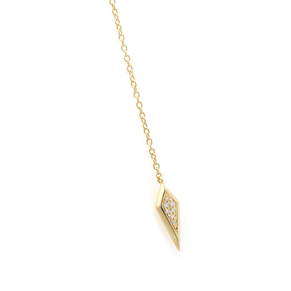 18 Karat Yellow Gold Diamond Lariat Necklace