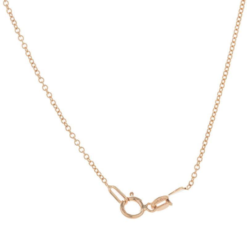 14 Karat Rose Gold Diamond Bar Necklace with Baguette Centerpiece