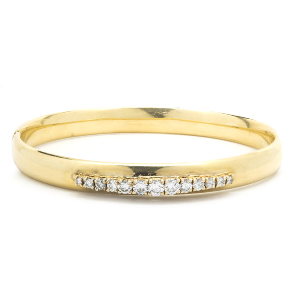 14k Yellow Gold Diamond Bangle Bracelet