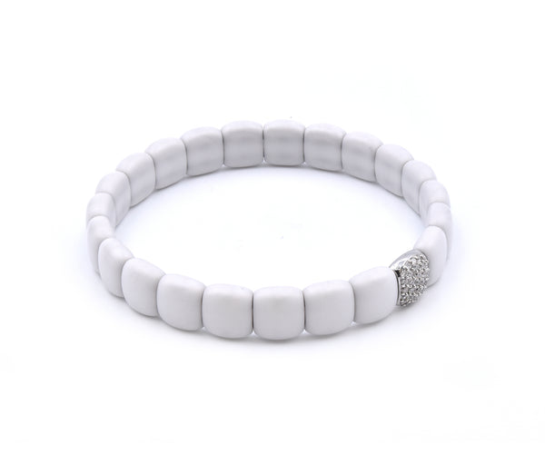 18k White Gold Ceramic and Diamond Bracelet