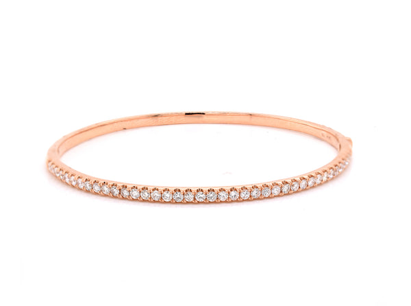 18 Karat Rose Gold Diamond Bangle Bracelet