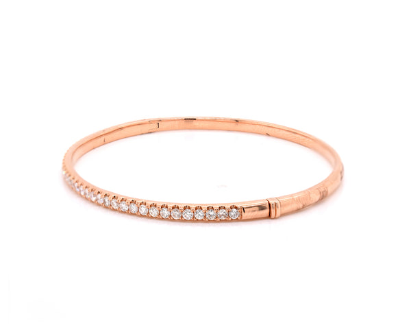 18 Karat Rose Gold Diamond Bangle Bracelet