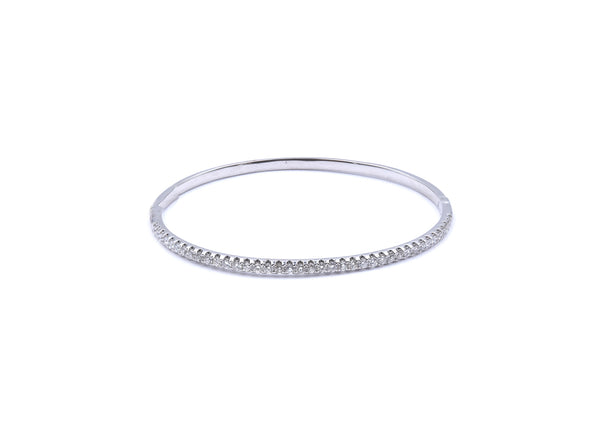 18 Karat White Gold Diamond Bangle Bracelet