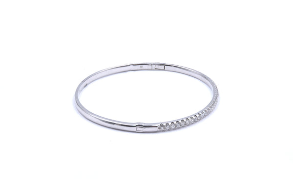 18 Karat White Gold Diamond Bangle Bracelet