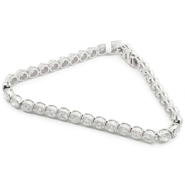 18 Karat White Gold Diamond Tennis Bracelet